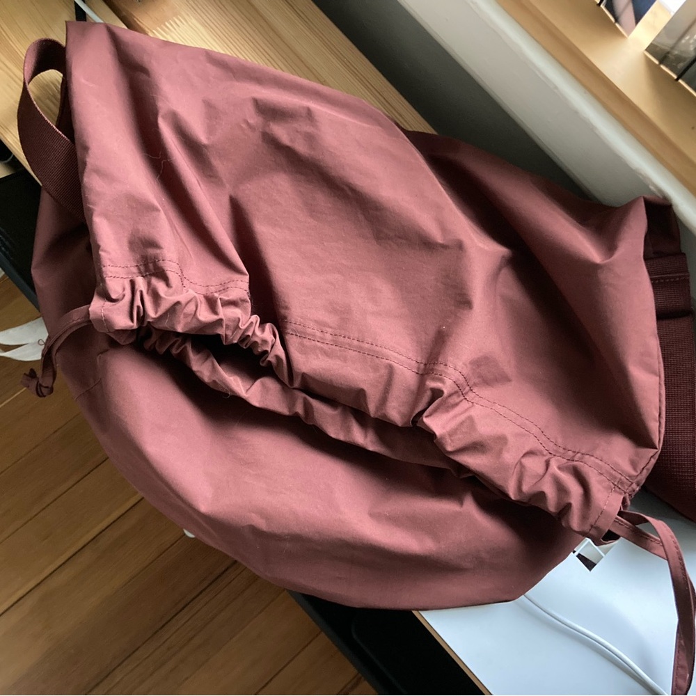 Uniqlo U Wine Burgundy Drawstring Bag Crossbody